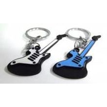 Брелок для ключей Эл.Гитара 7,5 см. метал+эмаль (цвет белый,синий)