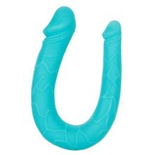 California Exotic Novelties Бирюзовый двусторонний фаллоимитатор Silicone Double Dong AC DC - 30,5 см. (бирюзовый)