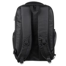 Рюкзак улучшенный, 46x34x18см, 3 отделения, 3 кармана, уплотненные лямки, усиленная ручка, черный Черный