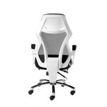 Кресло офисное 007 белый пластик черная ткань черная сетка