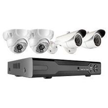 комплект видеонаблюдения видеозаписи GiNZZU HK-440D, 4-канальный 1080N гибридный видеорегистратор (HDMI VGA выход, 4 входа видео аудио),2 уличные AHD камеры 1.0Mp, 2 купольные AHD камеры 1.0Mp