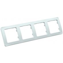 ХЕГЕЛЬ Мастер P404 рамка четырехместная горизонтальная белая   HEGEL Master P404 рамка 4-х постовая горизонтальная белая