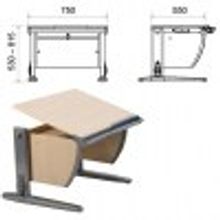 Стол парта регулируемая *Дэми* (ш750* г550* в530-815 мм), серый метал.каркас, ЛДСП клен, СУТ.14, ш|к 92041