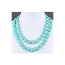 Бусики-Колечки Бусы Прес. Бирюза "Сердечки" арт.П4163