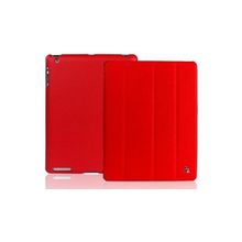 Кожаный чехол JisonCase Smart Leather Case Red (Красный цвет) для iPad 2 iPad 3 iPad 4