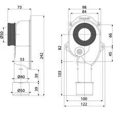 Сифон для писсуара AlcaPlast (A45C) вертикальный выпуск