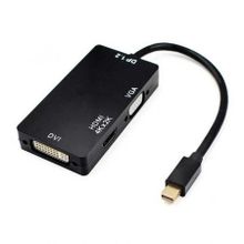 Адаптер mini DisplayPort M - HDMI  DVI  VGA, 0.2 м, 4K (HDMI), черный, Orient C320B (30983)