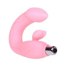 Розовый вибратор Magic Dream для массажа точки G и клитора Розовый