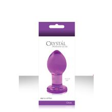 Средняя фиолетовая стеклянная анальная пробка CRYSTAL PLUG Фиолетовый