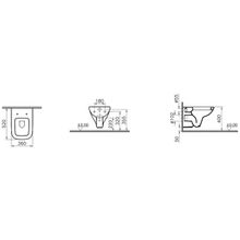 Vitra Унитаз подвесной с инсталляцией Form 300 9812B003-7203 кнопка хром