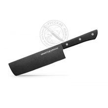 Нож кухонный "Samura SHADOW" SH-0043 16 Накири с покрытием BLACK FUSO 170 мм, AUS-8, ABS пластик