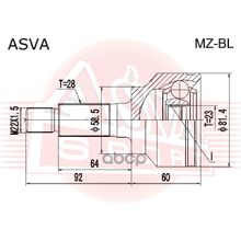 Шрус Внешний | Перед Прав Лев | Mazda  3 Bl 2009-2013 At 23*58,5*28 Мм ASVA арт. MZBL