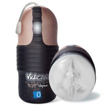 Мастурбатор-вагина с вибрацией Vulcan Love Skin Masturbator Tight Vagina Vibe черный с бежевым