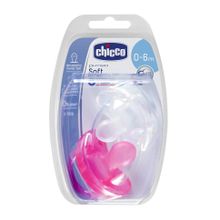 Пустышка Chicco Physio Soft, 2 шт., 0-6 мес., силикон, для девочек, 310210206