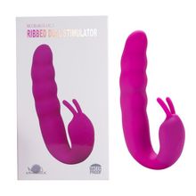 Розовый вибратор Ribbed Dual Stimulator - 17 см. (224721)