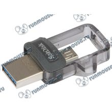 Накопитель USB flash 32ГБ SanDisk "Dual Drive m3.0" OTG, черный (USB3.0) [138366]