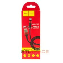 Data кабель USB HOCO X26 micro usb, 1 метр, черно-красный