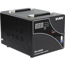 Стабилизатор SVEN    VR-A 3000 Black    (вх.140-275V, вых.198-253V, 1800W, клеммы для подключения)