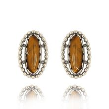 Серьги с тигровым глазом (посеребрение), Magia di Natura (арт. 56761-9529)