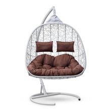 Кресло кокон подвесное SEVILLA TWIN белое + каркас