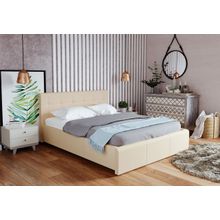 Арника Кровать экокожа Лаура Беж 1400 с подъемным механизмом, без матраса ID - 301933