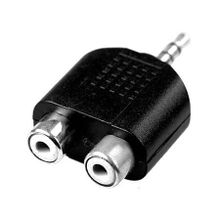 Адаптер 3.5 stereo plug -> 2 x RCA jack, черный, Premier (2-210)