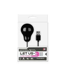 Dream Toys Чёрный вибростимулятор с питанием от USB-порта LET US-B BULLET EXTRA LARGE BLACK (черный)