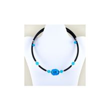 Ожерелье "Мелоне" на гибком каучуке разл.цвета муранское стекло, арт. S610 maz_lblue