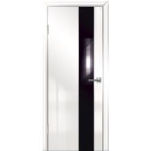  Двери "модерн" 504 al3 белый глянец черное стекло алюминиевая кромка до