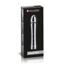 Фаллоимитатор для электростимуляции Glossy Glen Dildo - 14 см. Серебристый