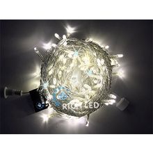 Rich LED RL-S10CF-24V-T WW Уличная светодиодная гирлянда Нить 10 м, теплый белый, мерцание, провод прозрачный