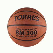 Мяч баскетбольный Torres BM300 р 3 тренировочный, резина, клееный