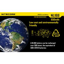 NiteCore Аккумулятор Li-Ion Nitecore 16340 PCB 650 mAh, 3.7 В.