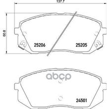 Колодки Тормозные Дисковые | Перед | Hyundai Sonata Vii (Lf) 2.0 Hybrid 09.2014 - Brembo арт. P30093