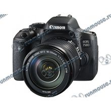 Фотоаппарат Canon "EOS 750D Kit" (24.2Мп, ЖК 3.0", SDXC), черный + объектив EF-S 18-135 IS STM [134777]