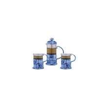 Чайный кофейный набор REGENT INOX "Гжель" 93-FR-24-03-350 (френч-пресс 0,35 л. + 2 стакана)