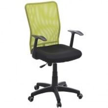 Кресло для  руководителя Furniture Альфа" PL, ткань черная, спинка сетка салатовый, механизм качания"