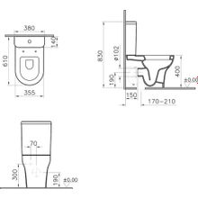 Унитаз пристенный VitrA Zentrum 9012B003-7202 с микролифтом