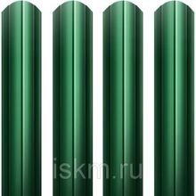 Евроштакетник 120 мм зеленый RAL 6005 круглый двусторонний полимер