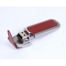 Кожаная флешка коричневого цвета