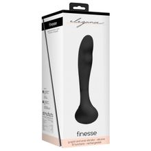 Черный вибростимулятор точки G Finesse - 17,5 см.