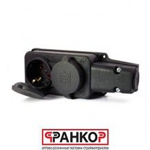 Колодка Bemis BK1-1402-2612 2 гнезда с з к и крышкой,кауч. 220В 16А,