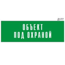 Информационная табличка «Объект под охраной» прямоугольная Д177 (300х100 мм)