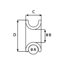 Wichard Коуш из алюминия Wichard FRX10 21008 25 x 12 мм