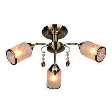 Потолочная люстра OML-356 античная латунь белый хрусталь E14 3*60W 220V арт.OML-35627-03