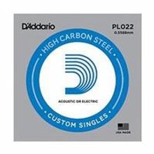 PL022 Plain Steel Отдельная струна без обмотки, сталь, .022, DAddario