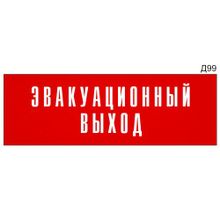 Информационная табличка «Эвакуационный выход» на дверь прямоугольная Д99 (300х100 мм)