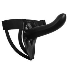 XR Brands Чёрный полый страпон Vixen G-Spot Hollow Strap On Harness - 17,8 см. (черный)