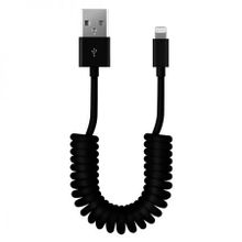 Кабель USB 2.0 Am=>Apple 8 pin Lightning, 1 м, витой, черный, SmartBuy (iK-512sp black)