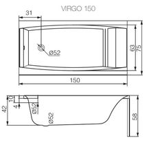 Акриловая ванна Cersanit VIRGO 150 P-WP-VIRGO*150NL 150х75